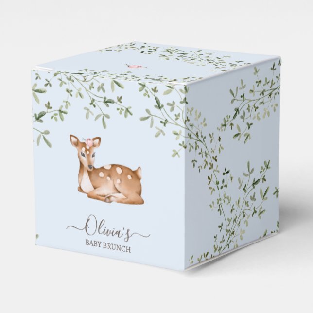 Woodland Deer Baby Shower Favour Box (Front Side)