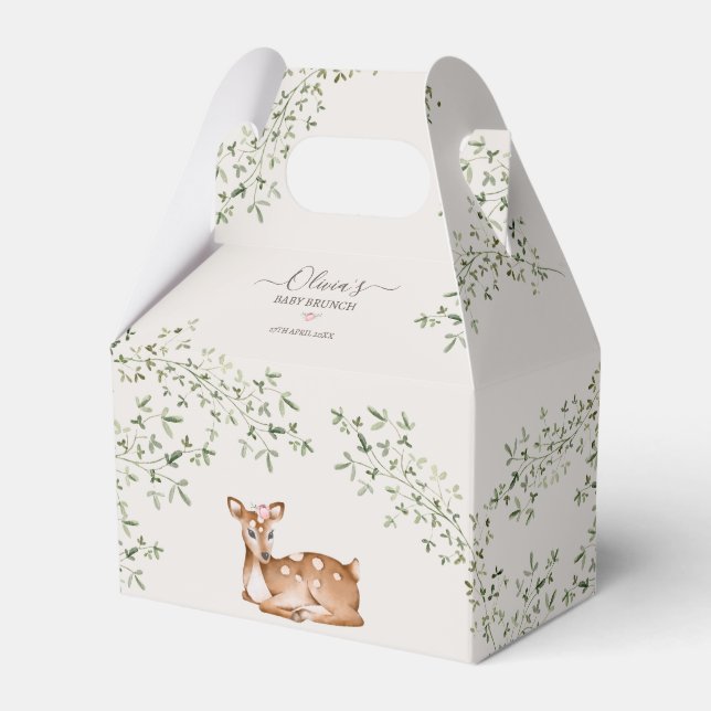 Woodland Deer Baby Shower Favour Box (Front Side)