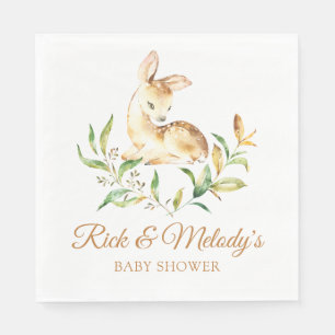 Woodland Deer Baby Shower for Boy or Girl Napkin