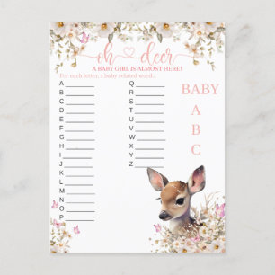 Woodland Deer Baby Shower Game Postcard