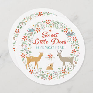 Woodland Deer Baby Shower Invitation
