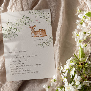 Woodland Deer Baby Shower Invitation