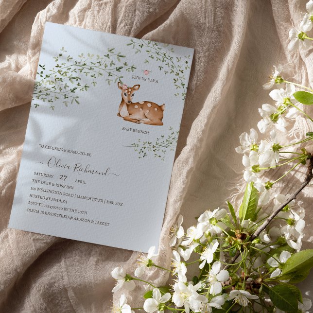 Woodland Deer Baby Shower Invitation (Creator Uploaded)