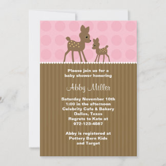 Woodland Deer Baby Shower Invitations