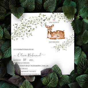 Woodland Deer Baby Shower Magnetic Invitation
