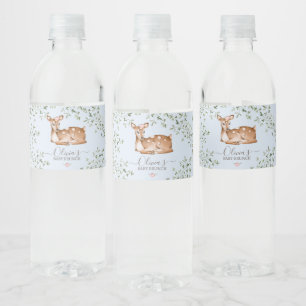 Woodland Deer Baby Shower Water Bottle Label