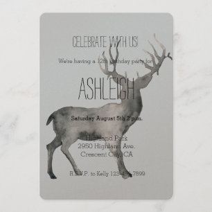 Woodland Deer birthday Invitation