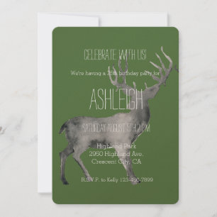 Woodland Deer birthday Invitation