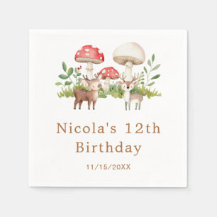 Woodland Deer Birthday Party Napkin