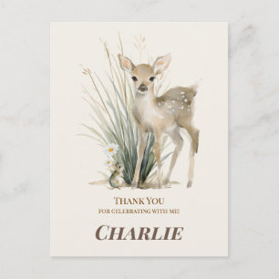 Woodland Deer Birthday Thank You Card