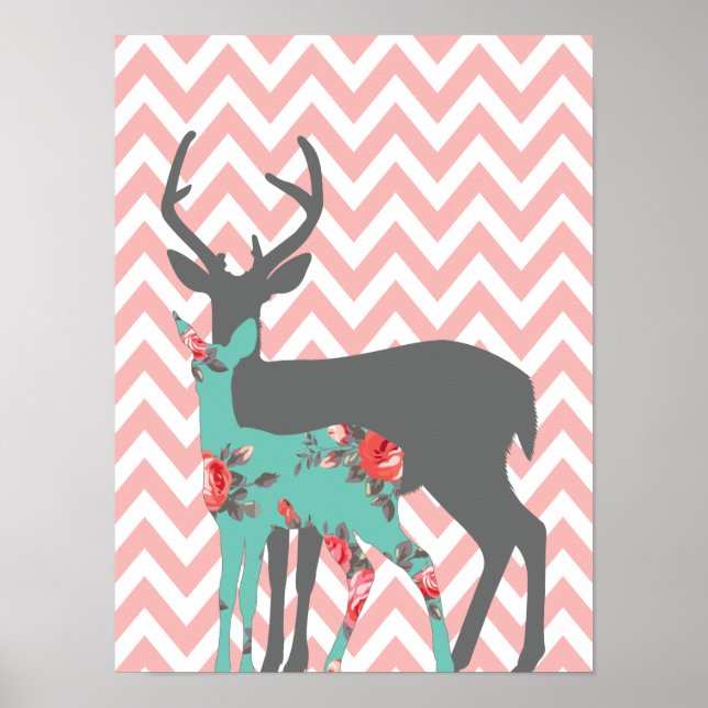 Woodland Deer Children's Bedroom Poster - 12 x 16 (Front)