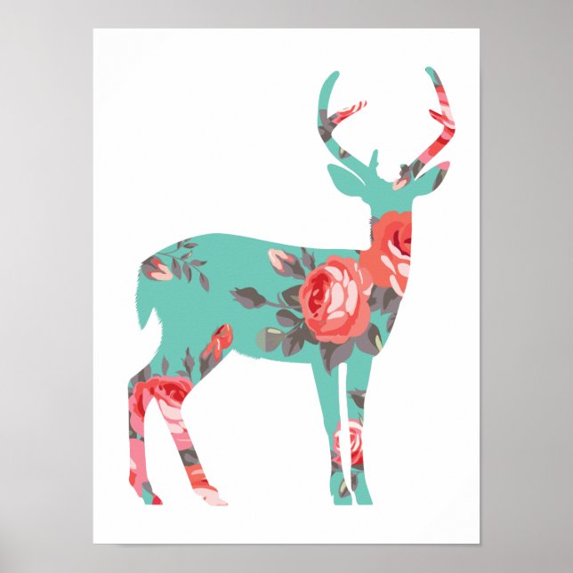Woodland Deer Children's Bedroom Poster - 12 x 16 (Front)