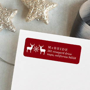 Woodland Deer Christmas Return Address Label