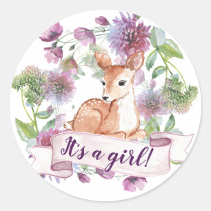 Woodland Deer Classic Round Sticker