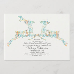 Woodland Deer Couple Wedding Invitations