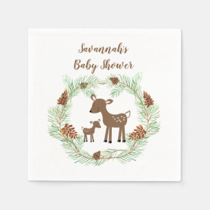 Woodland Deer Customised Baby Shower Napkin