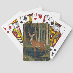 Woodland Deer Design Rustic Boho Forest Greenery Playing Cards