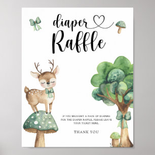 Woodland Deer - diaper raffle poster