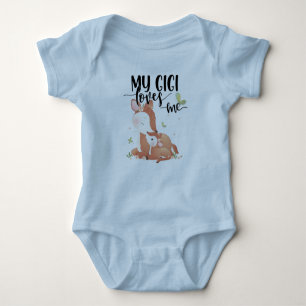 Woodland Deer Doe and Baby Fawn My Gigi Loves Me Bodysuit