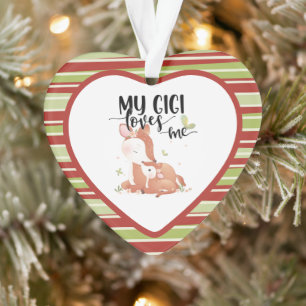 Woodland Deer Doe and Baby Fawn My Gigi Loves Me Ornament