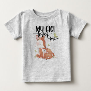 Woodland Deer Doe and Baby Fawn My Gigi Loves Me T-Shirt