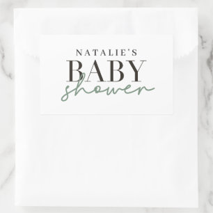Woodland deer eucalyptus modern baby shower envelo rectangular sticker