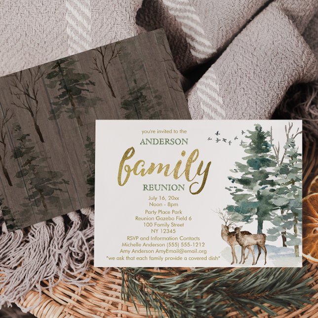 Woodland Deer Family Reunion Invitation (Creator Uploaded)