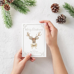Woodland Deer Festive  Holiday Card