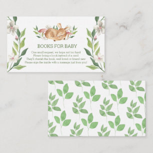 Woodland Deer Floral Greenery Books for Baby Enclosure Card