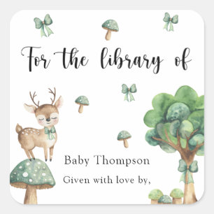 Woodland Deer - for the library of Square Sticker