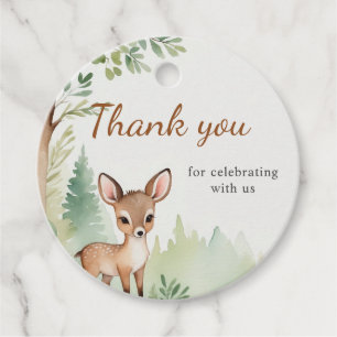 Woodland Deer Forest Neutral Baby Shower Favour Tags