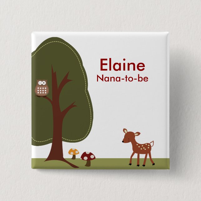 WOODLAND DEER FOREST Personalised Button (Front)