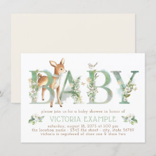 Woodland Deer Gender Neutral Baby Shower Invitation
