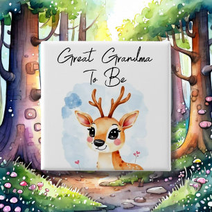 Woodland Deer Great Grandma To Be Baby Shower 15 Cm Square Badge