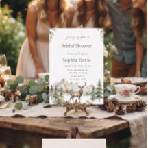 Woodland Deer Mountain Bridal Shower Invite
