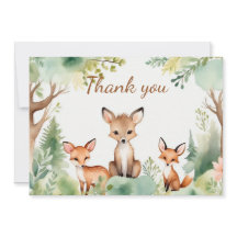 Woodland Deer Neutral Baby Shower Thank You Card