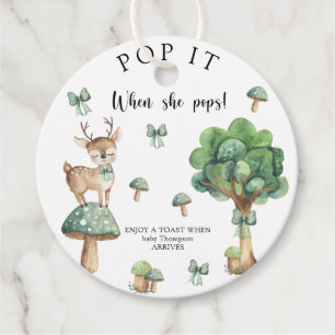 woodland deer - Pop it! When she pops  Favour Tags