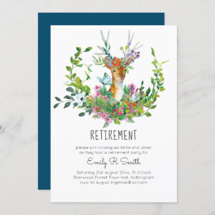 Woodland Deer RETIREMENT Woman Party Invitations