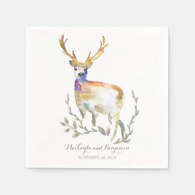 Woodland Deer Rustic Napkin (Front)