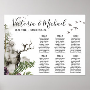 Woodland Deer Stag Forest Woodland Seating Chart