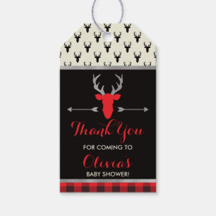 Woodland Deer Thank You Tag, Antlers, Baby Shower Gift Tags