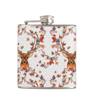 Woodland Deer Vinyl Wrapped Flask