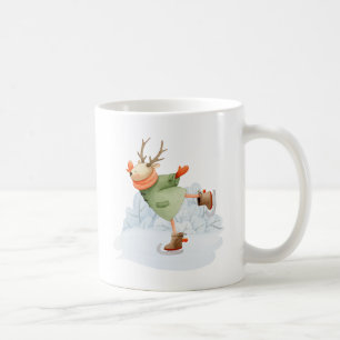 Woodland Deer Winter Ice Skater Coffee Mug