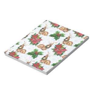 Woodland Deers In Watercolor Christmas Notepad