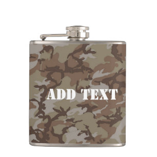 Woodland Desert Military Camouflage Hip Flask