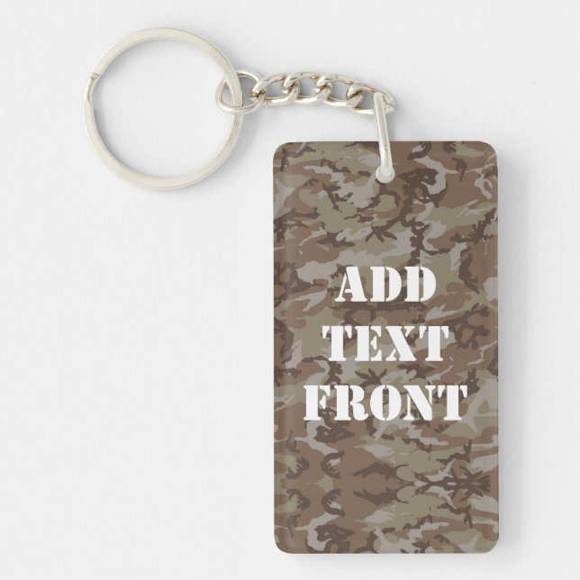 Woodland Desert Military Camouflage Key Ring (Front)