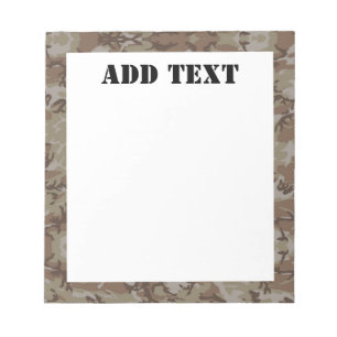 Woodland Desert Military Camouflage Notepad