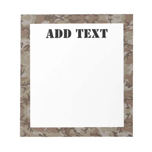 Woodland Desert Military Camouflage Notepad (Front)
