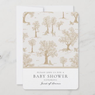 Woodland Dog Gender Neutral Baby Shower Invitation