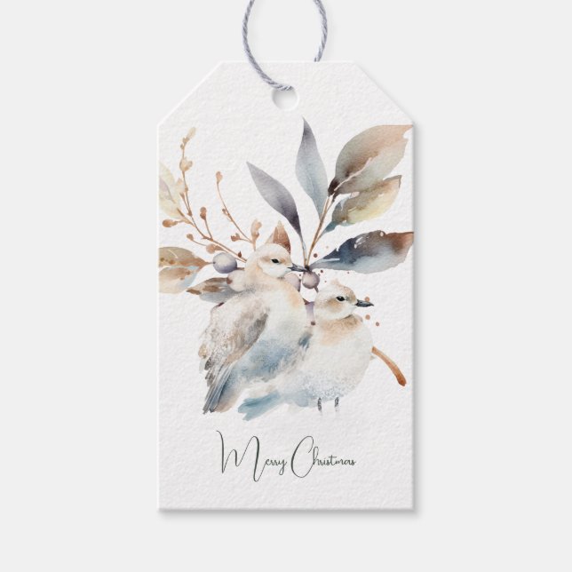 Woodland Dove Christmas Gift Tags (Front)